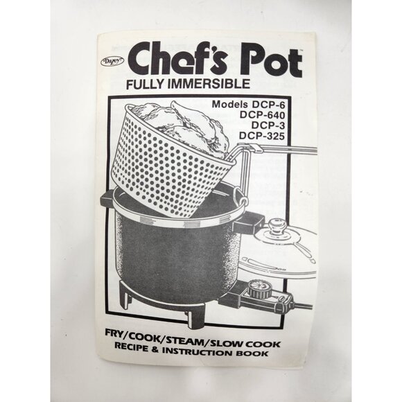 Vintage Dazey 6 Chef's Pot Steam Cooker Deep Fryer Model # DCP-6 W/ Recipe Book - Picture 6 of 11